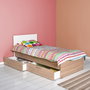 Hanah Home Kry-792-Sd-2 Somier Individual 100x195cm con 2 Cajones Sonomo y Blanco